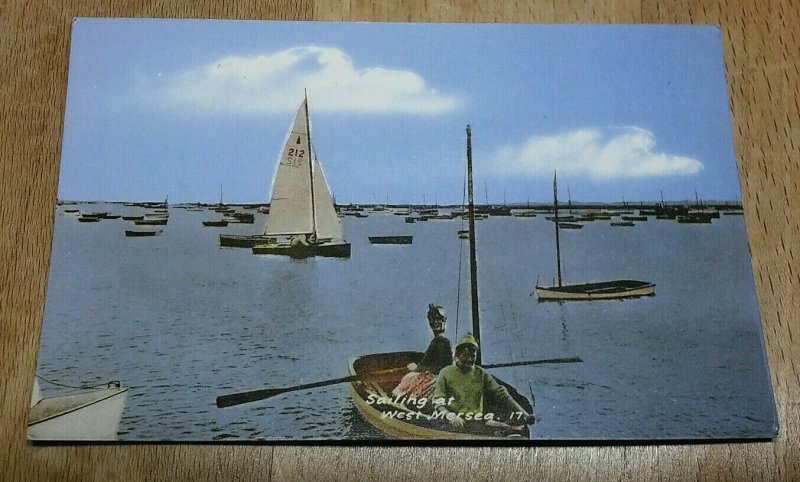 Vintage Postcard Sailing At West Mersea Essex  Postmarked  1964 F1B