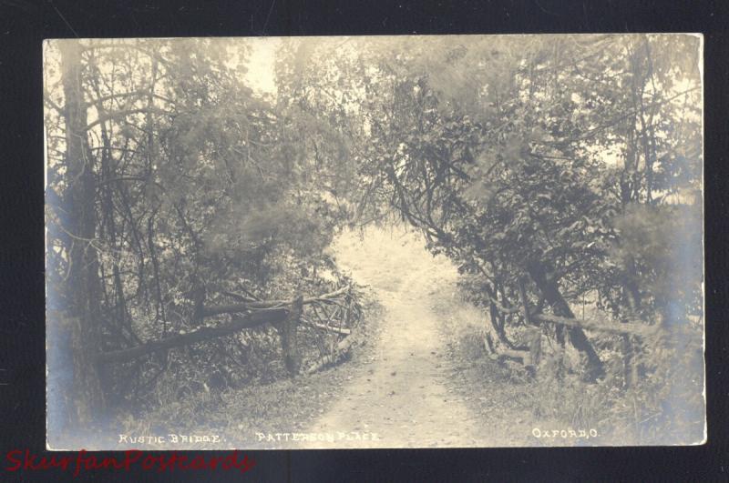 RPPC OXFORD OHIO JR PATTERSON FARM VINTAGE REAL PHOTO POSTCARD NO. 2 BRIDGE