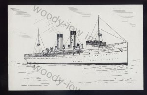 pen011 - Original Pen & Ink Postcard - Italian Ship, Citta Di Messina built 1910