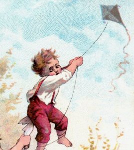 1880s Clark's ONT Spool Cotton Children Kite Flying P104