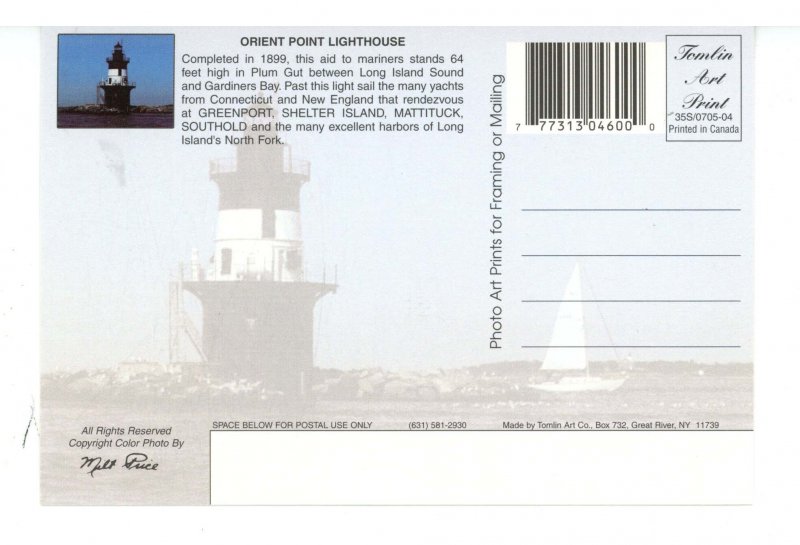 NY - Long Island. Orient Point Lighthouse  (continental size)