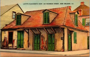 Vintage 1941 Lafitte Blacksmith Shop Bourbon Street New Orleans LA Postcard