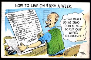 Humorous How To Live On $16.00 A Week pm1946 - Chrome