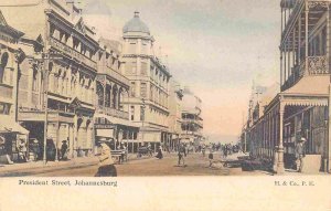 President Street Johannesburg South Africa 1910c postcard