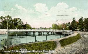 NH - Laconia. Winnipesaukee River and Long Bridge