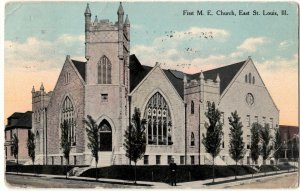 1911 EAST ST LOUIS Illinois Ill Postcard FIRST ME CHURCH