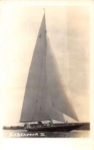 Endeabour II World Cup Sail Boat Real Photo Antique Postcard K100967