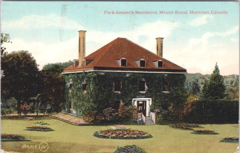 Park-Keeper's Residence Mount Royal Montreal QC Quebec Vintage Postcard D63