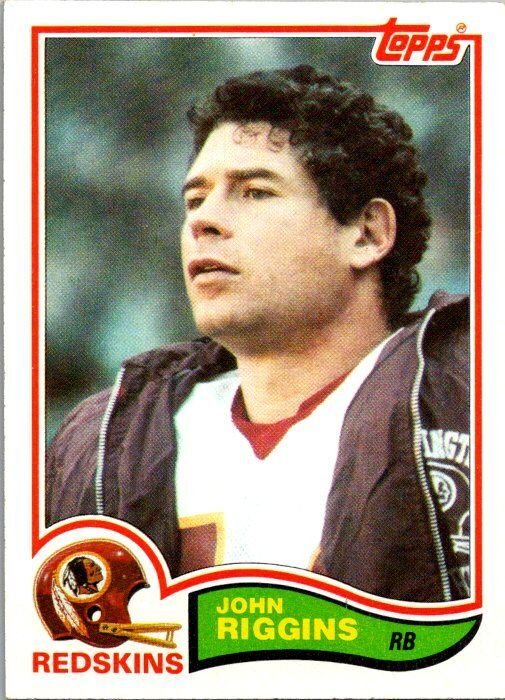 1982 Topps Football Card John Riggins Washington Redskins sk8973