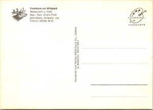 Molln, Germany  FORSTHAUS AM WILDPARK  Restaurant~Cafe  ANIMAL PARK 4X6 Postcard