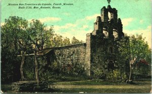 Mission San Francisco De Espada San Antonio Texas TX UNP 1910s DB Postcard