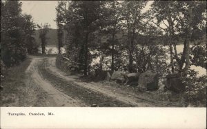 Camden Maine Turnpike Dirt Road c1910 Real Photo Vintage Postcard