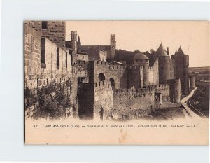 Postcard General view of the Aude Gate Carcassonne France