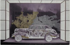 1939 New York World's Fair Transparent Car General Motors Pontiac Postcard