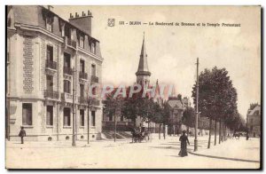 Old Postcard Dijon Brushes Boulevard and the Protestant church