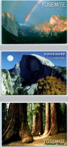 3 Postcards YOSEMITE NATIONAL PARK ~ Rainbow, Half Dome, Mariposa Grove  4x6