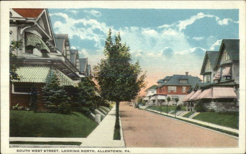 Allentown PA South West Street North c1920 Postcard
