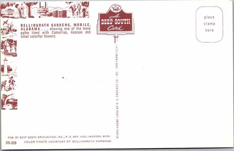 Postcard GARDEN SCENE Mobile Alabama AL AO8720