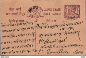 Jaipur Postal Stationery to Sambhar