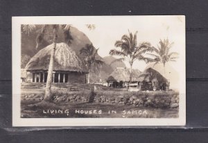 SAMOA, LIVING HOUSES, HUTS, c1920 ppc., unused.
