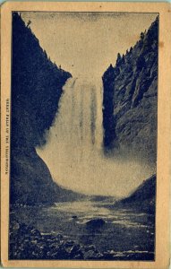 Great Falls of Yellowstone sepia Postcard