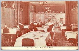 Postcard Leamington Ontario 1930s Hotel The Plate Room Interior View Essex Co.