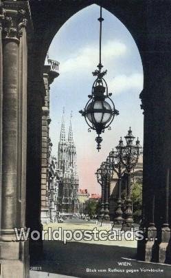 Blick vom Rathaus gegen Vollvkirche Wien, Vienna Austria 1965 