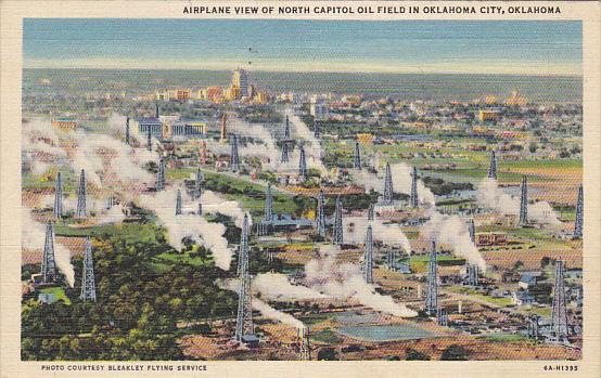 Oklahoma Airplane View Of North Capitol Oil Field In Oklahoma City Curteich