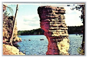 Vintage Postcard Chimney Rock Upper Dells Wisconsin