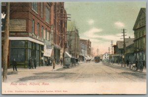 MILFORD MA MAIN STREET ANTIQUE POSTCARD