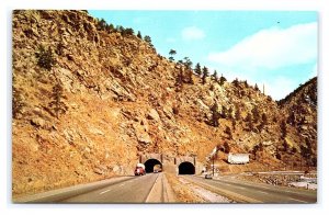 Twin Tunnels I 70 U. S Hwys 6 & 40 Clear Creek Canyon Idaho Springs CO Postcard