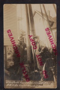 Omro WISCONSIN RPPC c1910 ADVERTISING WELL DRILLER Drilling Water DRILL WI KB