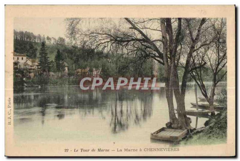 Old Postcard The Tower Marne La Marne Chennevieres