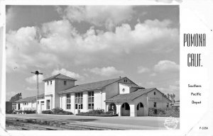 Pomona CA Pacific Railroad Train Depot Real Photo Postcard