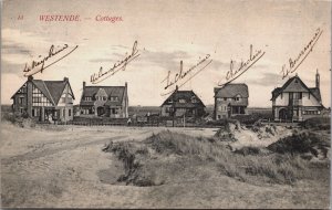 Belgium Westende Cottages Vintage Postcard C048