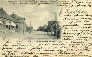 denmark, RINGKØBING, Street Scene with People (1901) Postcard