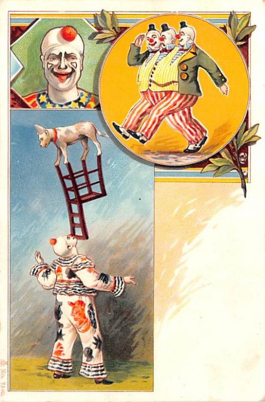 Clown Dog Balancing Clown Circus Unused 