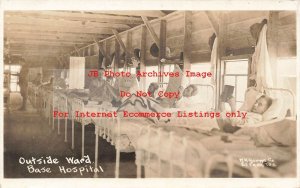 Mexico Border War, RPPC, Base Hospital, Outside Ward, Wounded Soldiers, Horne