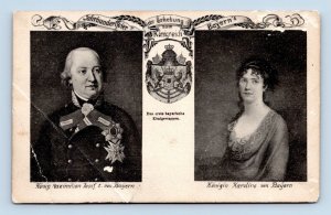 Maximilian I Joseph of Bavaria and  Karoline of Baden Portrait DB  Postcard M2