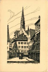 CPA AK MULHOUSE - Rue des Boulangers - par J. Kippstiehl (659795)