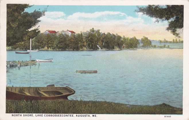 North Shore of Lake Cobbosseecontee - Augusta, Maine - pm 1929 - WB ...