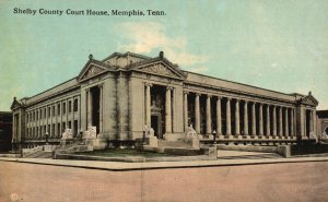 Vintage Postcard 1913 View of Shelby County Court House Memphis Tennessee TN