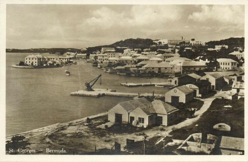 bermuda, St. GEORGES, Partial View (1920s) RPPC