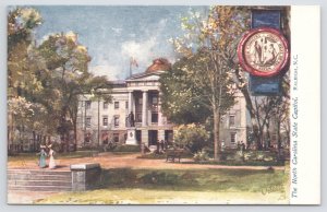 TUCK~Oilette~State Capitols~2454~North Carolina~Raleigh~Front View Of Bldg~Vtg