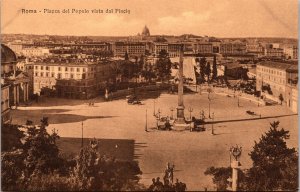 Vtg Roma Piazza del Popolo vista del Pincio Rome Italy 1910s Old View Postcard