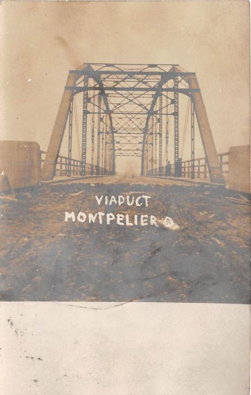 Ohio Postcard 1908 MONTPELIER Viaduct Bridge Real Photo RPPC 