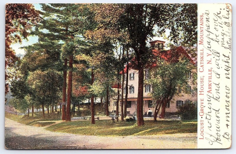 1908 Locust Grove House Catskill Mountains Arkville New York NY Posted Postcard