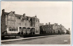 RPPC  LOSSIEMOUTH, SCOTLAND   Marine & Stotfield Hotels  1924?  Postcard