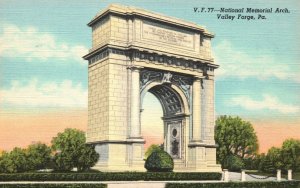 Vintage Postcard National Memorial Historical Arch Valley Forge Pennsylvania PA