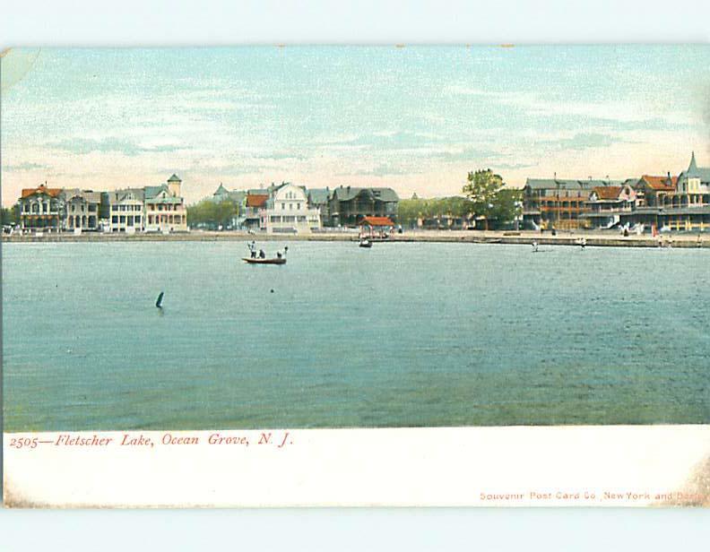 Unused Pre-1907 BUILDINGS ALONG FLETSCHER LAKE Ocean Grove New Jersey NJ t3264